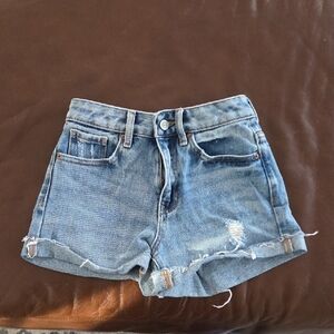 PacSun Light Blue Distressed Jean Mom Shorts Sz 22